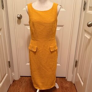Ann Taylor Mustard Textured Midi Dress
